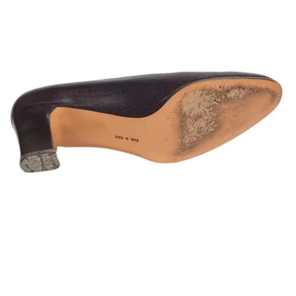 Salvatore Ferragamo Women's Vintage Nilla Shoes Pumps Dark Brown Size 8.5 AA